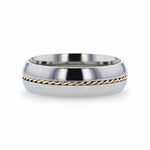 Load image into Gallery viewer, Mens Titanium 14k Yellow Gold Braided Inlay Wedding Ring - Polished Domed Comfort Fit - 8mm Wide - Style name: CHRISTIAN
