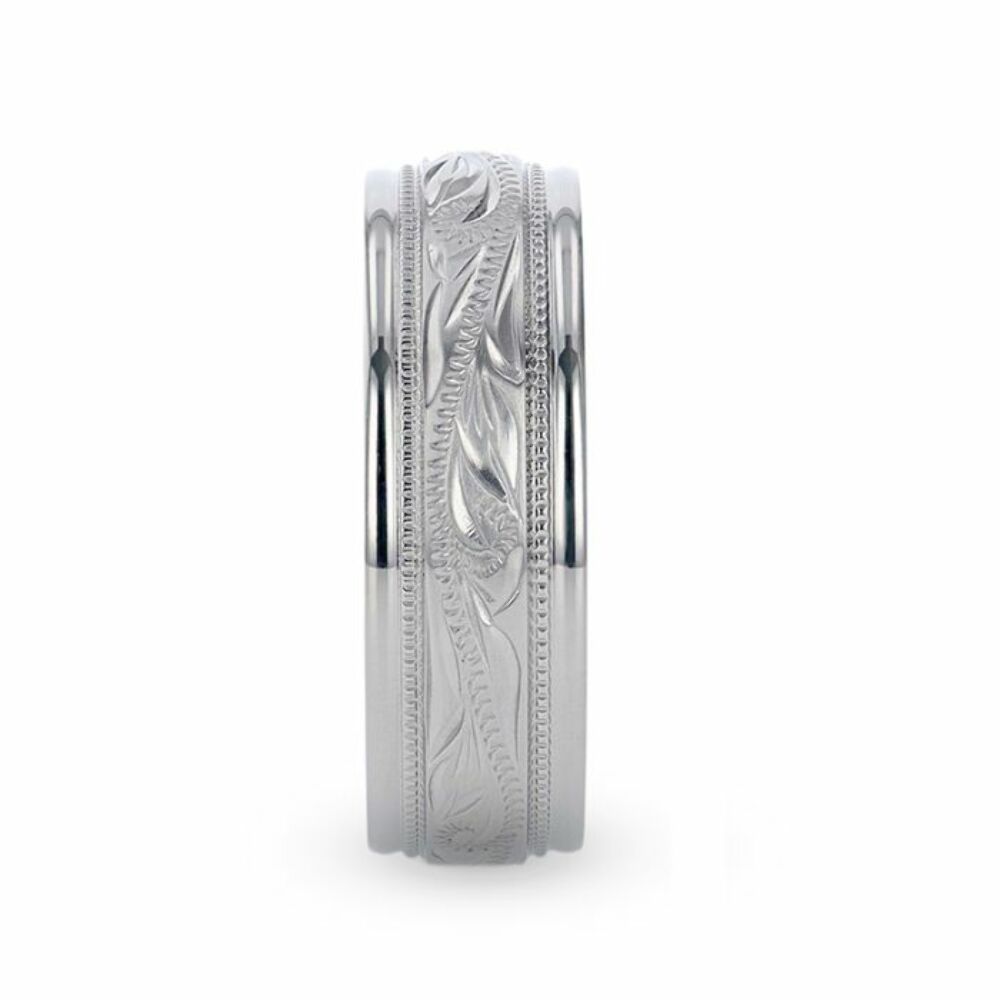 Mens Titanium Blue Plating Inside Wedding Ring - Brushed Finish Comfort Fit - 8mm Wide - Style name: MARINER