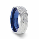 Load image into Gallery viewer, Mens Titanium Blue Plating Inside Wedding Ring - Brushed Finish Comfort Fit - 8mm Wide - Style name: MARINER
