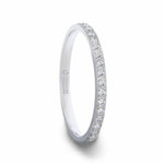 Load image into Gallery viewer, Womens Titanium Lab-Created White Diamonds Setting Eternity Wedding Ring - Flat Polished Comfort Fit - 2mm Wide - Style name: EMILIA
