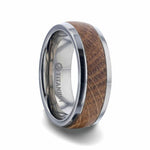 Load image into Gallery viewer, Mens Titanium Whiskey Barrel Inlaid Made From Genuine Whiskey Barrels - 8mm Wide - Style name: STAVE
