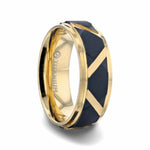Load image into Gallery viewer, Mens Titanium Interlocking Infinity Symbol Flat Brushed Wedding Ring - Polished Grooves Comfort Fit - 8mm Wide - Style name: FLEMING
