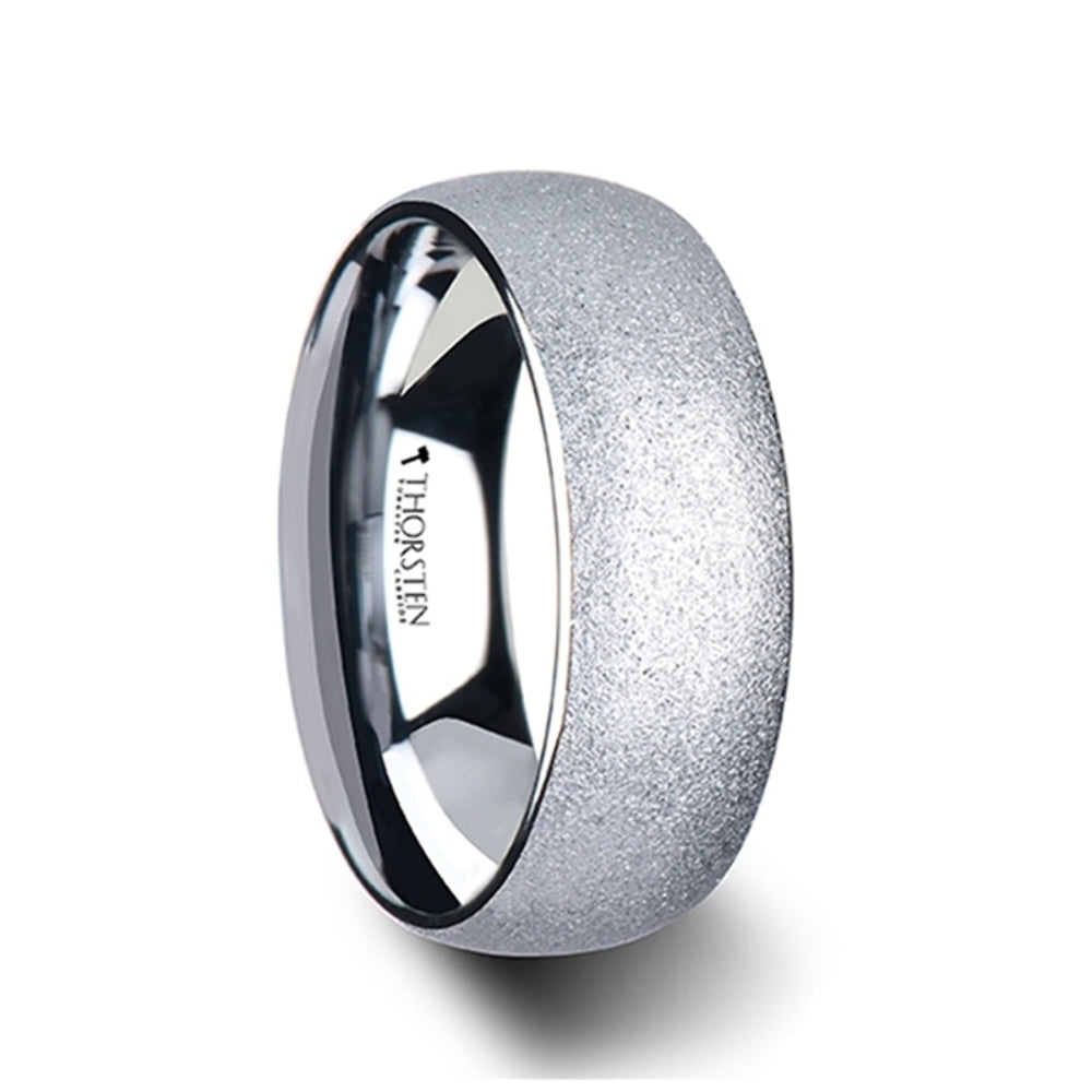 Mens Tungsten Carbide Sandblasted Crystalline Finish Wedding Ring - Domed Comfort Fit - 2mm 4mm 8mm Wide - Style name: QUARTZ