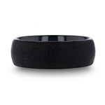 Load image into Gallery viewer, Mens Tungsten Carbide Sandblasted Crystalline Finish Black Wedding Ring - Domed Comfort Fit - 4mm 6mm 8mm Wide - Style name: OBSIDIAN
