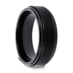 Load image into Gallery viewer, Mens Tungsten Black Spinner Wedding Ring - Brushed Comfort Fit - 6mm 8mm Wide - Style name: REVOLVE
