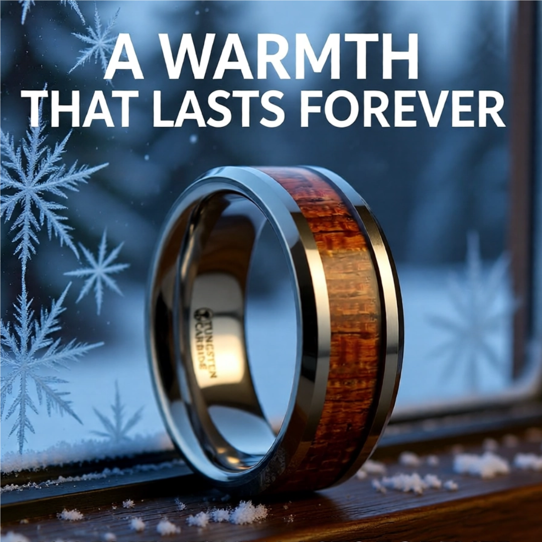 Mens Tungsten Real Hardwood Mahogany Inlay Wedding Ring - Polished Beveled Comfort Fit - 4mm 6mm 8mm 10mm Wide - Style name: KHAYA
