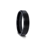 Load image into Gallery viewer, Mens Black Tungsten Brush Finished Center Wedding Ring - Polished Beveled Edges Comfort Fit - 4mm 6mm 7mm 8mm 10mm Wide - Style name: ELISE
