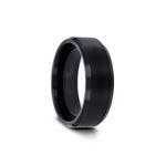 Load image into Gallery viewer, Mens Black Tungsten Brush Finished Center Wedding Ring - Polished Beveled Edges Comfort Fit - 4mm 6mm 7mm 8mm 10mm Wide - Style name: ELISE
