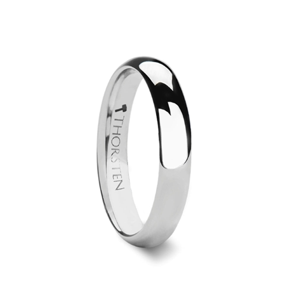 Mens Cobalt Domed Wedding Ring - Polished Finish Comfort Fit - 4mm 6mm 8mm Wide - Style name: KOBOLD