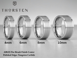 Load image into Gallery viewer, Tungsten Carbide Flat Brush Finish Center Wedding Band Ring - Comfort Fit - 4mm 6mm 8mm 10mm Wide - Style name: AIRES
