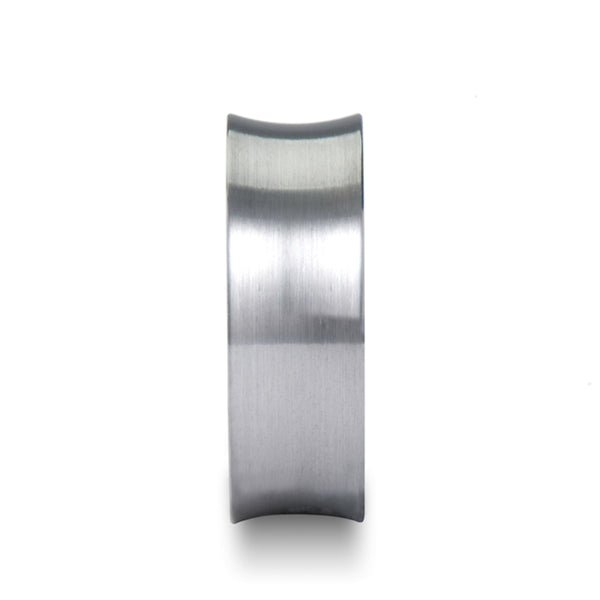 Mens Concave Tungsten Carbide Wedding Ring - Brushed Finish Comfort Fit - 8mm Wide - Style name: TUCSON