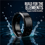 Load image into Gallery viewer, Mens Tungsten Black Wedding Ring - Beveled Comfort Fit - 4mm 6mm 7mm 8mm 10mm 12mm Wide - Style name: INFINITY
