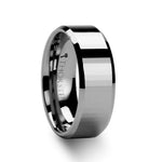 Load image into Gallery viewer, Mens Tungsten Carbide Rectangular Faceted Wedding Ring - Beveled Edged Comfort Fit - 4mm 6mm 8mm Wide - Style name: TURIN

