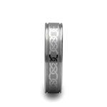 Load image into Gallery viewer, Mens Tungsten Laser Engraved Celtic Pattern Wedding Ring - Polished Comfort Fit - 6mm 8mm 10mm Wide - Style name: PALATINE
