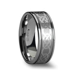 Load image into Gallery viewer, Mens Tungsten Laser Engraved Celtic Pattern Wedding Ring - Polished Comfort Fit - 6mm 8mm 10mm Wide - Style name: PALATINE
