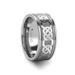 Load image into Gallery viewer, Mens Tungsten Laser Engraved Celtic Pattern Wedding Ring - Polished Comfort Fit - 6mm 8mm 10mm Wide - Style name: PALATINE

