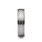 Load image into Gallery viewer, Mens Tungsten Laser Engraved Celtic Pattern Wedding Ring - Polished Comfort Fit - 6mm 8mm 10mm Wide - Style name: PALLAS
