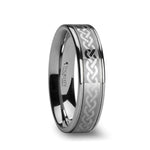 Load image into Gallery viewer, Mens Tungsten Laser Engraved Celtic Pattern Wedding Ring - Polished Comfort Fit - 6mm 8mm 10mm Wide - Style name: PALLAS
