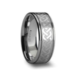 Load image into Gallery viewer, Mens Tungsten Laser Engraved Celtic Pattern Wedding Ring - Polished Comfort Fit - 6mm 8mm 10mm Wide - Style name: PALLAS
