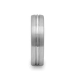 Load image into Gallery viewer, Mens Tungsten Carbide Domed Center Groove Wedding Ring - Brush Finish Comfort Fit - 6mm 8mm Wide - Style name: BOSS
