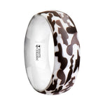Load image into Gallery viewer, Mens White Ceramic Camo Wedding Ring - Domed Comfort Fit - 6mm 8mm Wide - Style name: STRYKER

