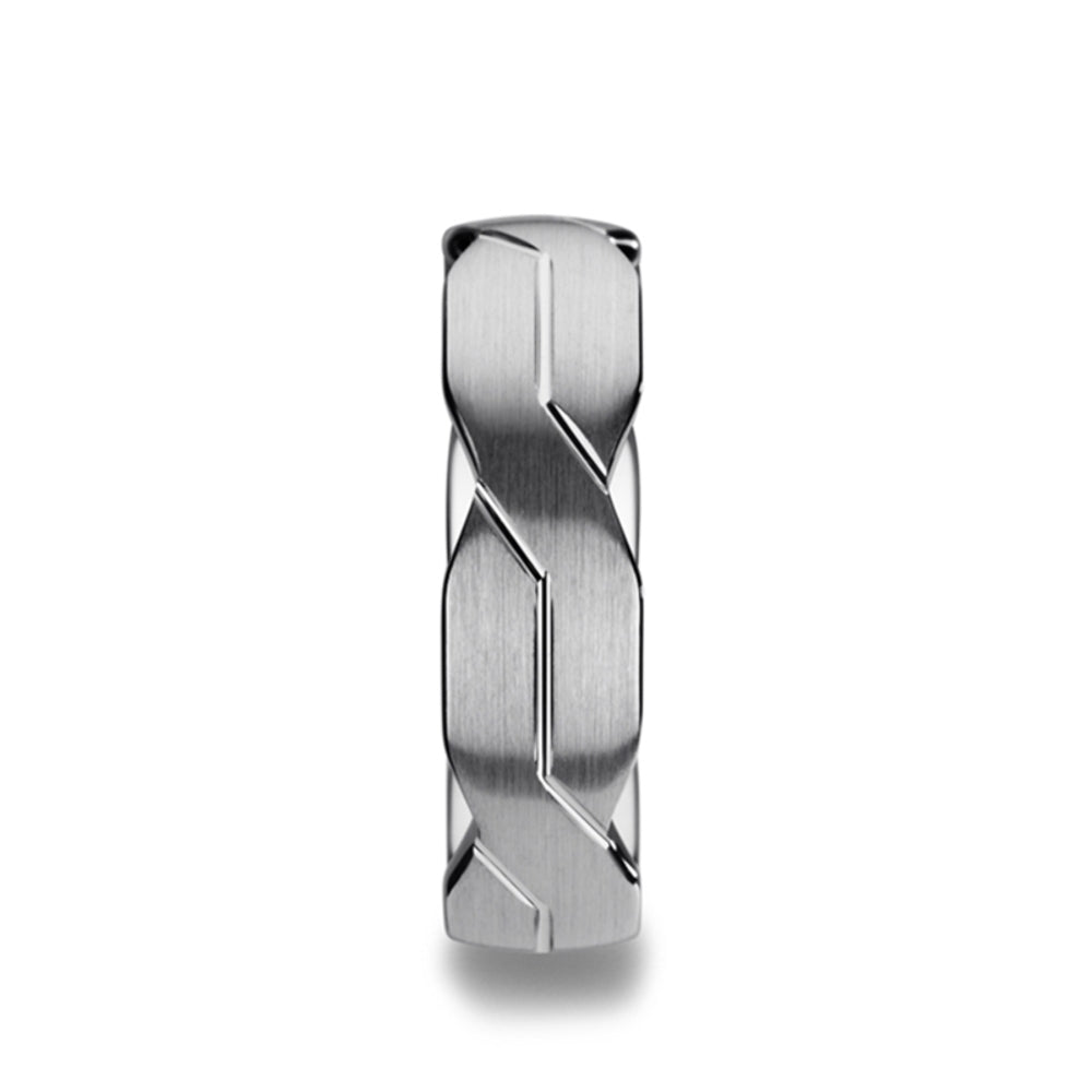 Mens Tungsten Infinity Symbol Design White Wedding Ring - Brushed Comfort Fit - 6mm 8mm 10mm Wide - Style name: FOREVER