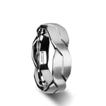 Load image into Gallery viewer, Mens Tungsten Infinity Symbol Design White Wedding Ring - Brushed Comfort Fit - 6mm 8mm 10mm Wide - Style name: FOREVER
