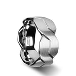 Load image into Gallery viewer, Mens Tungsten Infinity Symbol Design White Wedding Ring - Brushed Comfort Fit - 6mm 8mm 10mm Wide - Style name: FOREVER
