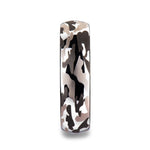 Load image into Gallery viewer, Mens Domed Tungsten Carbide Wedding Ring - Laser Engraved Camo Pattern Comfort Fit - 6mm 8mm 10mm Wide - Style name: BATTALION - Ring Size 4

