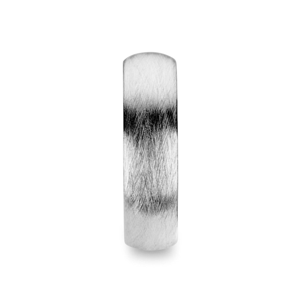 Mens Tungsten Carbide Deep Texture Brush Finish Wedding Ring - Domed Comfort Fit - 6mm 8mm Wide - Style name: BLACKWALD