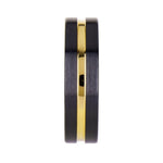 Load image into Gallery viewer, Mens Black Ceramic Yellow Gold Groove Wedding Ring - Brushed Finish Comfort Fit - 6mm 8mm Wide - Style name: VIVALDI
