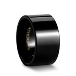 Load image into Gallery viewer, Mens Tungsten Black Flat Wedding Ring - Poilished Comfort Fit - 4mm 6mm 8mm 10mm 12mm Wide - Style name: MORPHEUS
