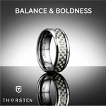 Load image into Gallery viewer, Mens Tungsten Carbide White Carbon Fiber Inlay Wedding Ring - Beveled Comfort Fit - 4mm 6mm 8mm 10mm 12mm Wide - Style name: ULTIMUS
