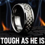 Load image into Gallery viewer, Mens Tungsten Carbide White Carbon Fiber Inlay Wedding Ring - Beveled Comfort Fit - 4mm 6mm 8mm 10mm 12mm Wide - Style name: ULTIMUS
