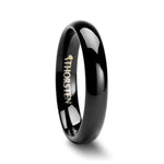 Load image into Gallery viewer, Mens Tungsten Carbide Domed Black Wedding Ring - Polished Comfort Fit - 2mm 4mm 6mm 7mm 8mm 10mm 12mm Wide - Style name: RAVEN
