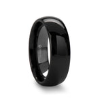Load image into Gallery viewer, Mens Tungsten Carbide Domed Black Wedding Ring - Polished Comfort Fit - 2mm 4mm 6mm 7mm 8mm 10mm 12mm Wide - Style name: RAVEN
