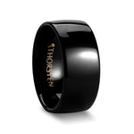 Load image into Gallery viewer, Mens Tungsten Carbide Domed Black Wedding Ring - Polished Comfort Fit - 2mm 4mm 6mm 7mm 8mm 10mm 12mm Wide - Style name: RAVEN
