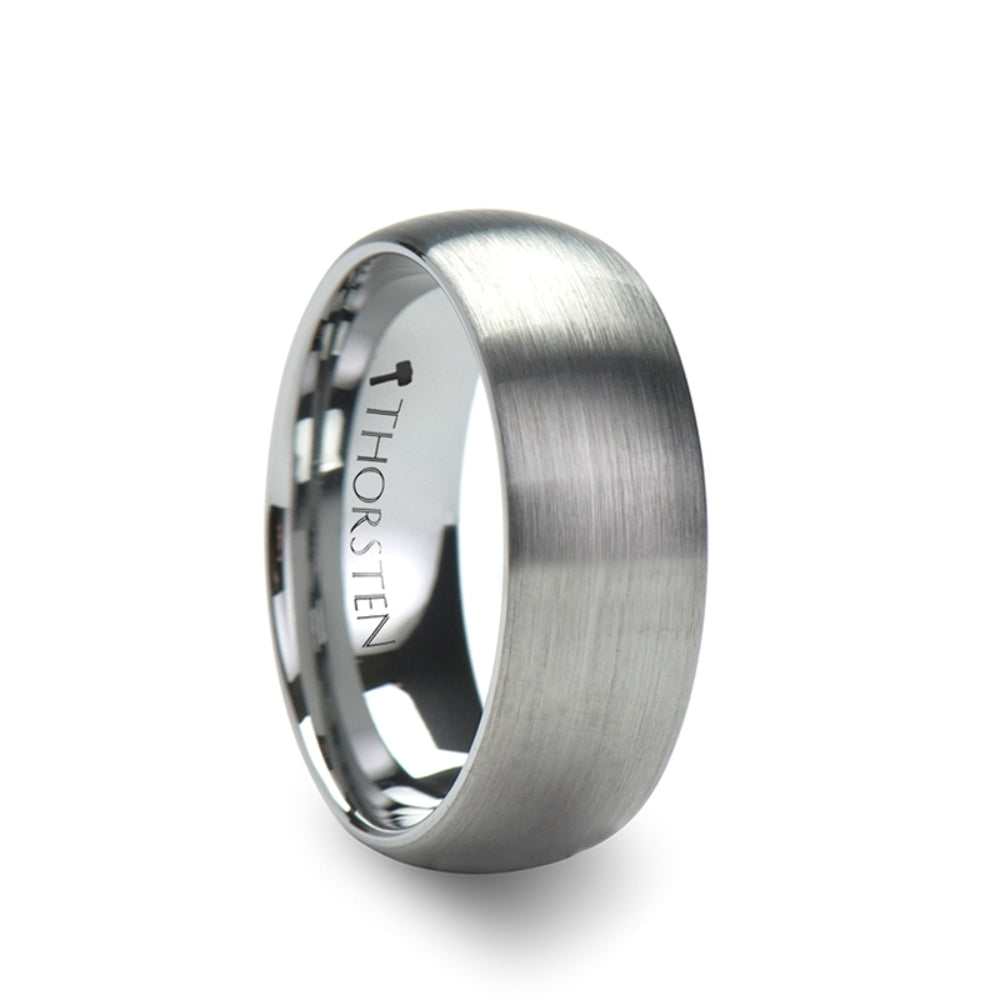 Mens Tungsten Carbide Domed Wedding Ring - Brushed Finish Comfort Fit - 2mm 4mm 6mm 7mm 8mm 10mm 12mm Wide - Style name: PERSEUS