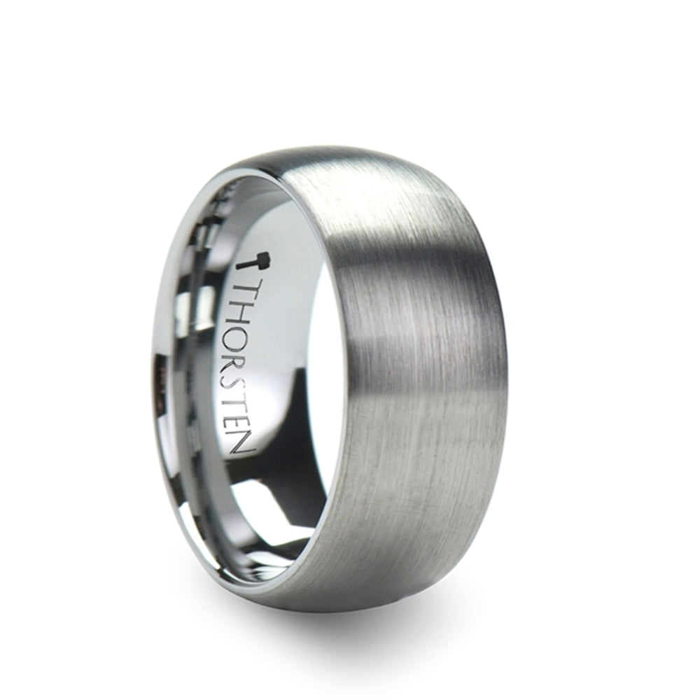 Mens Tungsten Carbide Domed Wedding Ring - Brushed Finish Comfort Fit - 2mm 4mm 6mm 7mm 8mm 10mm 12mm Wide - Style name: PERSEUS