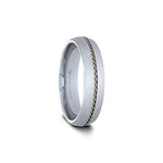 Load image into Gallery viewer, Mens Tungsten Carbide Braided 14k Gold Inlay Wedding Ring - Domed Comfort Fit - 6mm 8mm Wide - Style name: GOLDWYN

