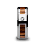 Load image into Gallery viewer, Mens Tungsten Carbide Real Zebra Wood Inlay Diamond Wedding Ring - Beveled Comfort Fit - 8mm Wide - Style name: SABER
