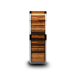 Load image into Gallery viewer, Mens Flat Tungsten Carbide Real Zebra Wood Inlay Wedding Ring - Polished Edged Comfort Fit - 8mm Wide - Style name: COPAN
