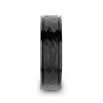 Load image into Gallery viewer, Mens Tungsten Carbide Black Dual Offset Grooves Polished Edges Wedding Ring - Hammered Finish Comfort Fit - 6mm 8mm Wide - Style name: JOINER
