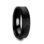 Load image into Gallery viewer, Mens Tungsten Carbide Black Dual Offset Grooves Polished Edges Wedding Ring - Hammered Finish Comfort Fit - 6mm 8mm Wide - Style name: JOINER

