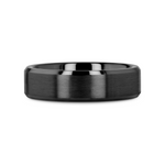 Load image into Gallery viewer, Mens Black Ceramic Beveled Edges Wedding Ring - Brushed Finish Comfort Fit - 6mm 8mm Wide - Style name: YORKSHIRE
