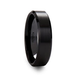 Load image into Gallery viewer, Mens Black Ceramic Beveled Edges Wedding Ring - Brushed Finish Comfort Fit - 6mm 8mm Wide - Style name: YORKSHIRE
