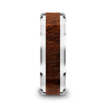 Load image into Gallery viewer, Mens Tungsten Carbide Carpathian Wood Inlaid Wedding Ring - Beveled Comfort Fit - 6mm 8mm Wide - Style name: DACIAN
