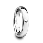 Load image into Gallery viewer, Mens Domed Tungsten Carbide White Diamond Wedding Ring - Polished Comfort Fit - 4mm 6mm Wide - Style name: GALE
