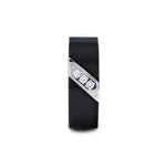 Load image into Gallery viewer, Mens Flat Black Tungsten Carbide Diagonal Diamonds Set in Stainless Steel Wedding Ring - Satin Finished Comfort Fit - 8mm Wide - Style name: LIAM
