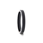 Load image into Gallery viewer, Mens Tungsten Carbide Black Brushed Center Wedding Ring - Polished Beveled Edges Comfort Fit - 4mm 6mm 7mm 8mm 10mm Wide - Style name: ASTON
